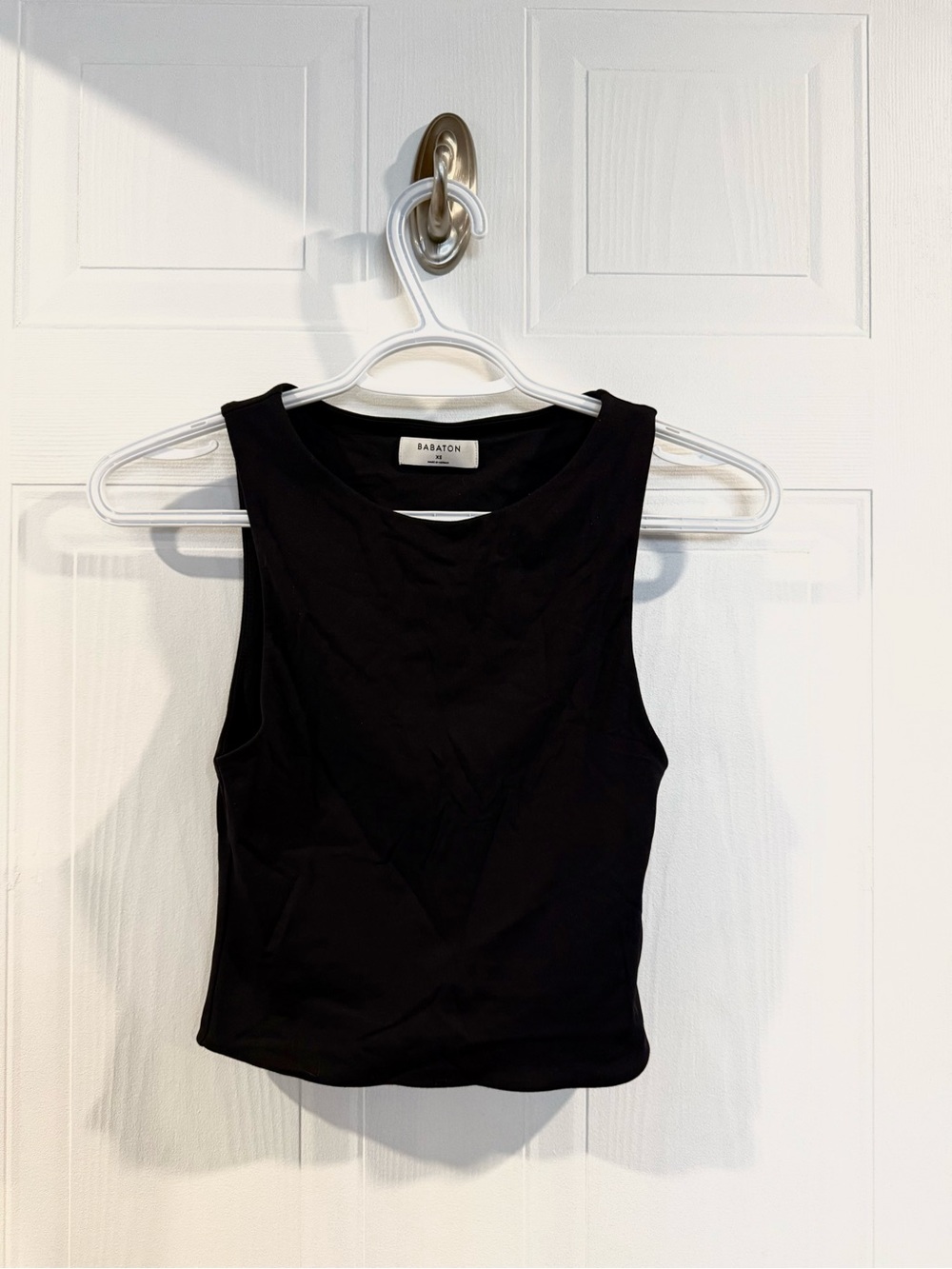 Babaton Black Fitted Ribbed Tank Contour
